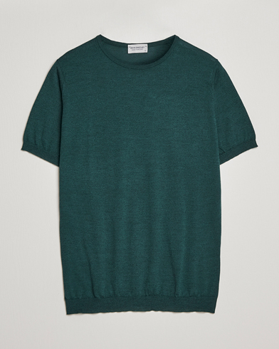 Herren | John Smedley | John Smedley | Belden Wool/Cotton T-Shirt Bottle Green