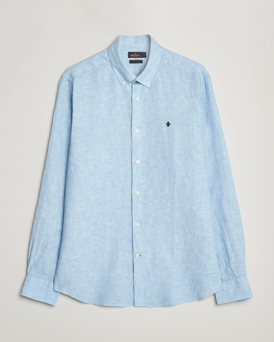 Herren | Leinenhemden | Morris | Douglas Linen Button Down Shirt Light Blue