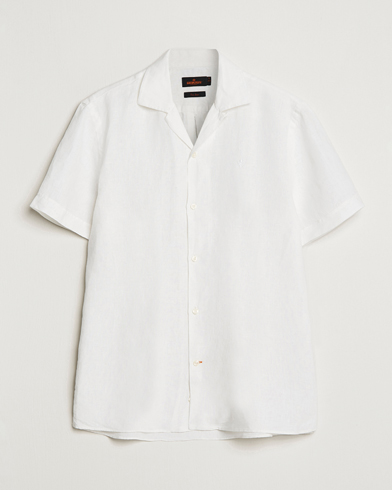 Herren | Kurzarmhemden | Morris | Douglas Linen Short Sleeve Shirt White