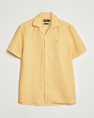Herren | Kurzarmhemden | Morris | Douglas Linen Short Sleeve Shirt Yellow
