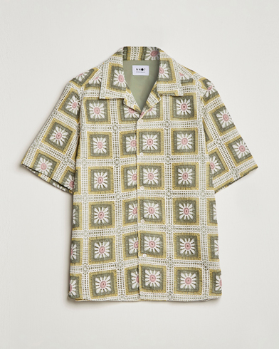 Herren | Kurzarmhemden | NN07 | Julio Flower Short Sleeve Shirt Pale Green