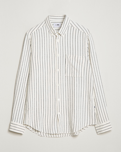 Herren |  | NN07 | Arne Linen Striped Shirt Navy/White