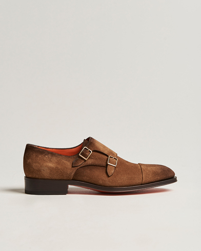 Herren | Schuhe | Santoni | Double Monk Shoe Brown Suede