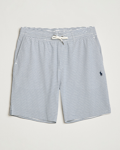 Herren |  | Polo Ralph Lauren | Brused Spa Jersey Striped Sweatshorts White/Blue