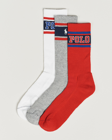 Herren |  | Polo Ralph Lauren | Varsity 3-Pack Sock Red/Grey/White