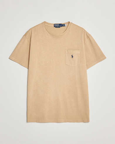 Herren |  | Polo Ralph Lauren | Cotton/Linen Crew Neck T-Shirt Vintage Khaki