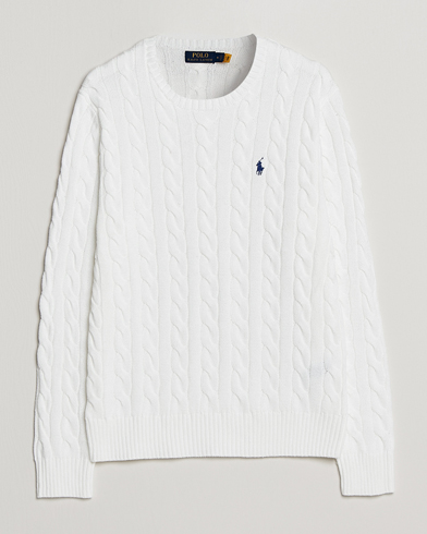 Herren | Rundausschnitt | Polo Ralph Lauren | Cotton Cable Pullover White