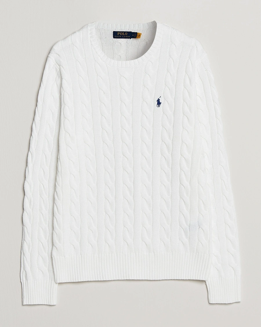 Herren | | Polo Ralph Lauren | Cotton Cable Pullover White