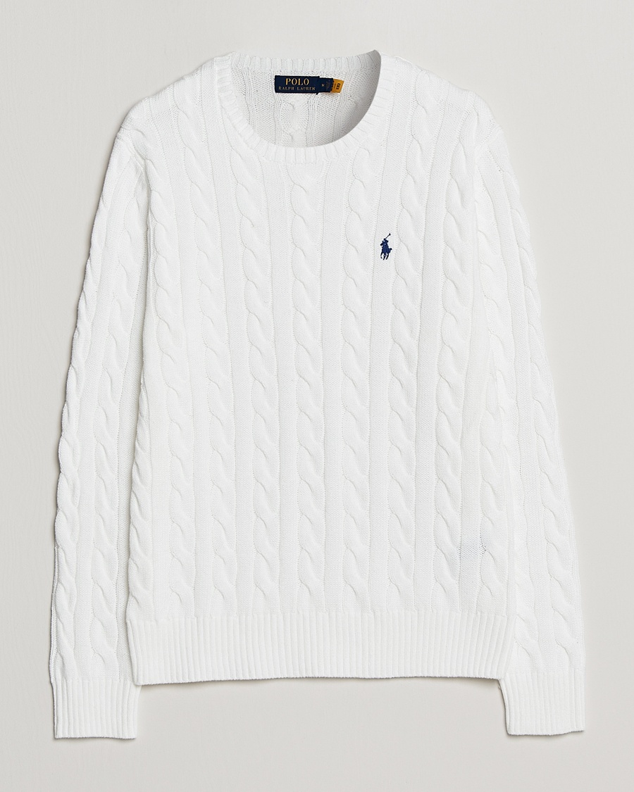 Polo Ralph Lauren Cotton Cable Pullover White – Weiß