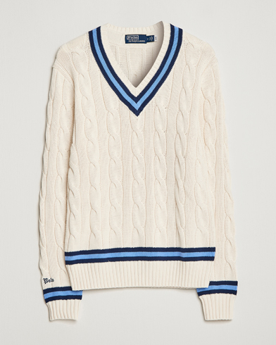 Herren | Strickpullover | Polo Ralph Lauren | Cricket V-Neck Knitted Sweater Cream