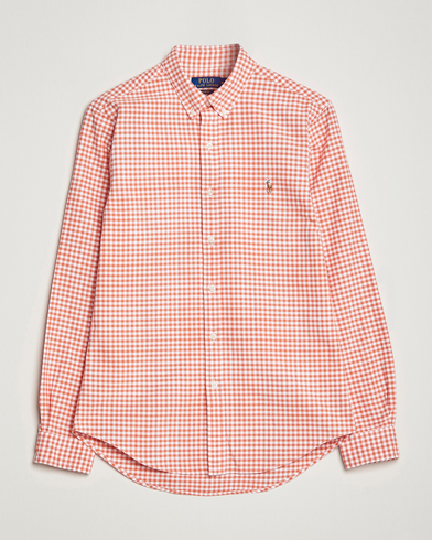 Herren | Polo Ralph Lauren | Polo Ralph Lauren | Slim Fit Oxford Checked Shirt Orange/White