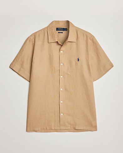 Herren |  | Polo Ralph Lauren | Linen Camp Collar Short Sleeve Shirt Vintage Khaki