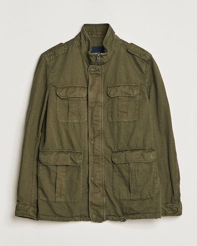 Herren |  | Herno | Washed Cotton/Linen Field Jacket Army Green
