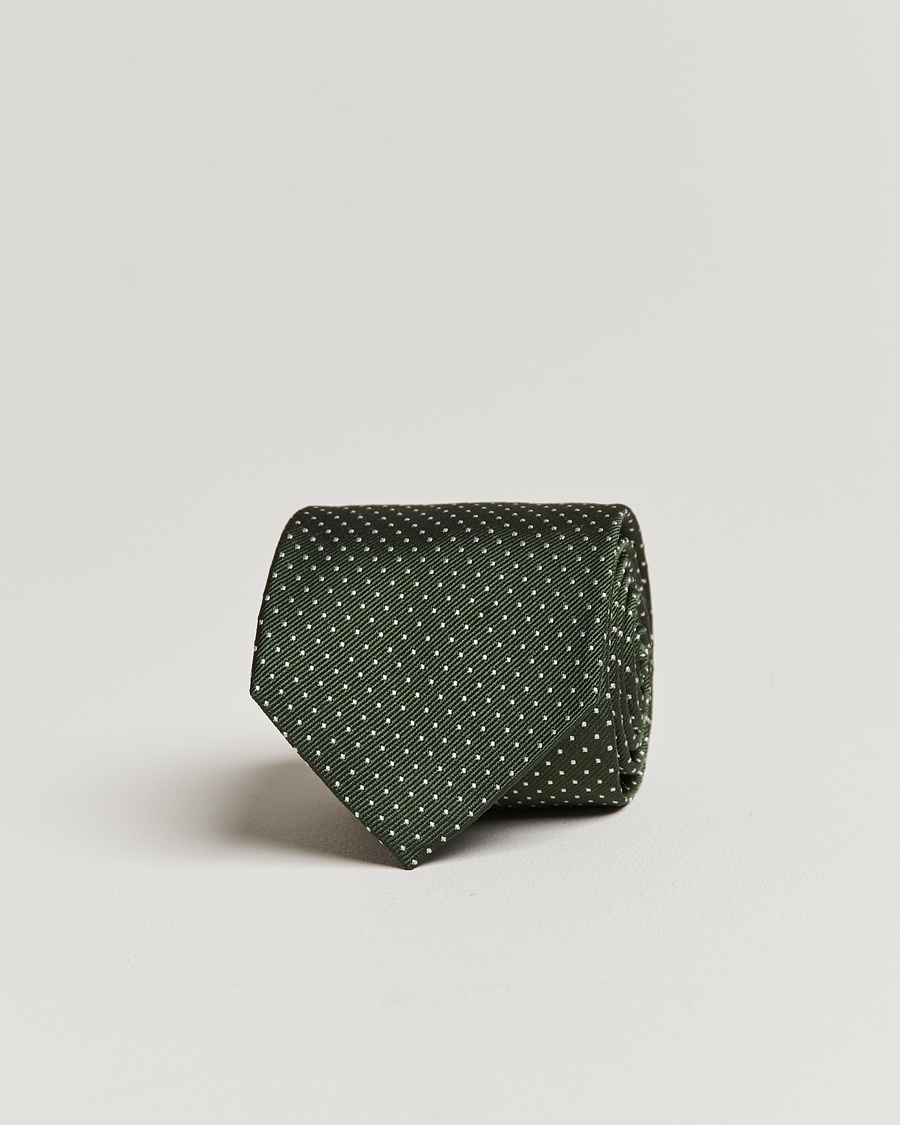 Amanda Christensen Micro Dot Classic Tie 8 cm Olive/White – Grün