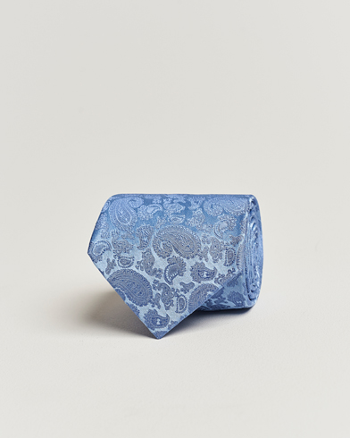 Herren |  | Amanda Christensen | Silk Tonal Paisley Tie 8 cm Sky Blue