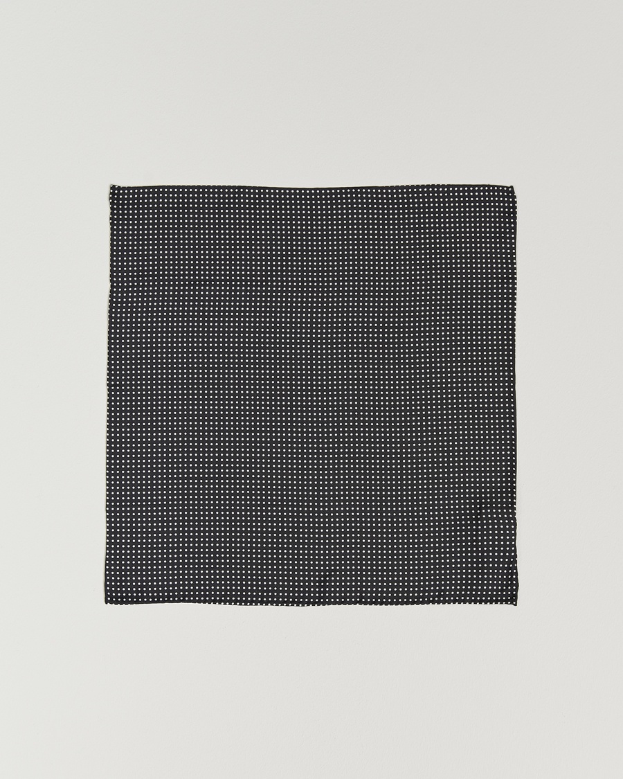 Herren | Einstecktücher | Amanda Christensen | Handkerchief Dot Silk Black