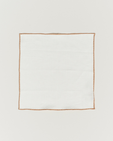 Herren |  | Amanda Christensen | Linen Paspoal Pocket Square Sand/White