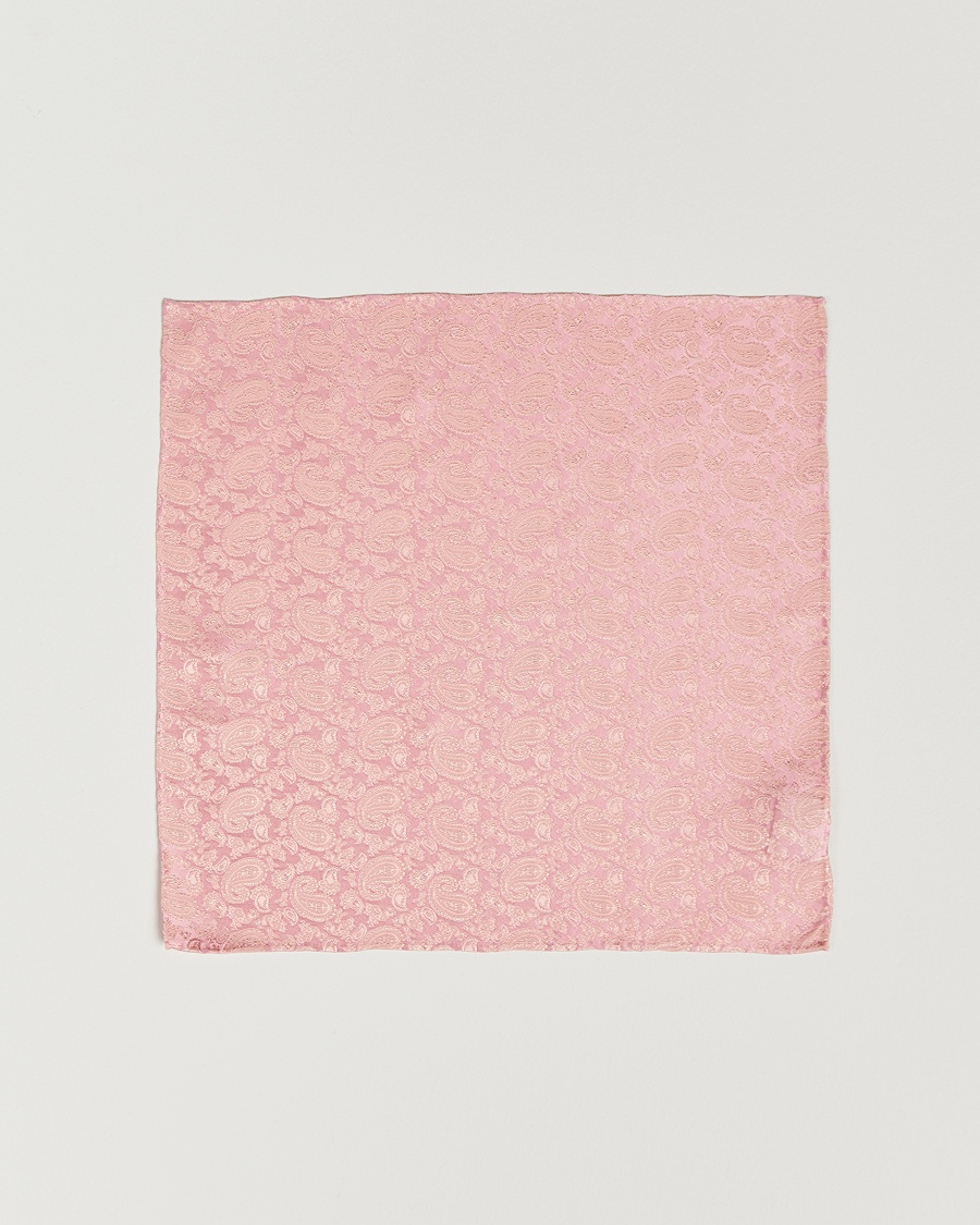 Herren | Einstecktücher | Amanda Christensen | Tonal Paisley Silk Pocket Square Powder Pink