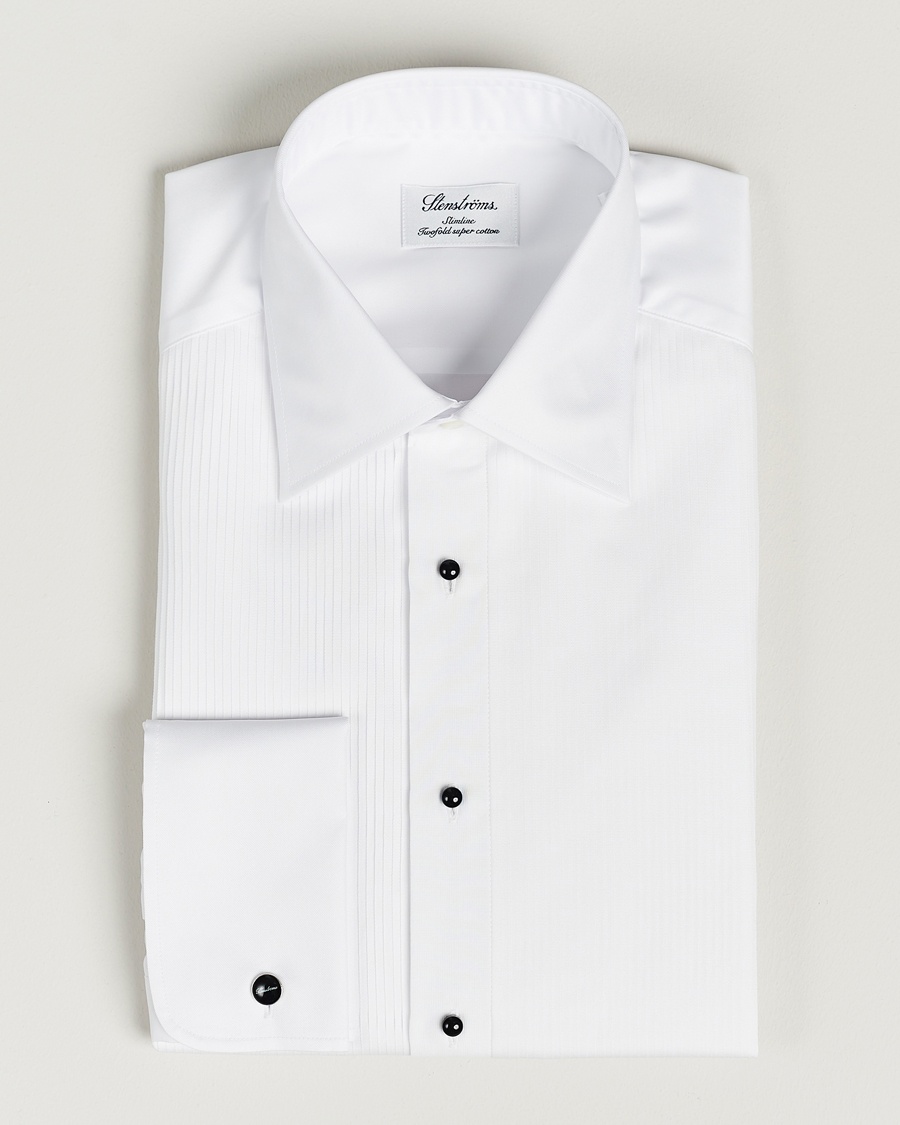 Herren | | Stenströms | Slimline Open Smoking Shirt White