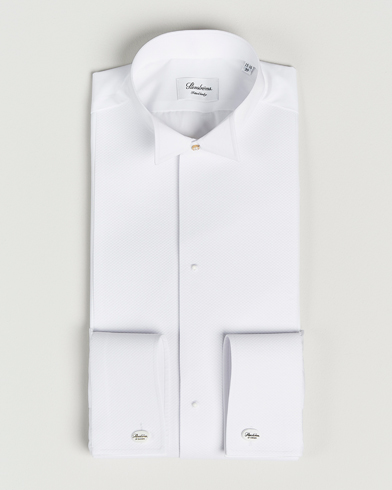 Herren | Anzugshemden | Stenströms | Fitted Body Stand Up Collar Evening Shirt White