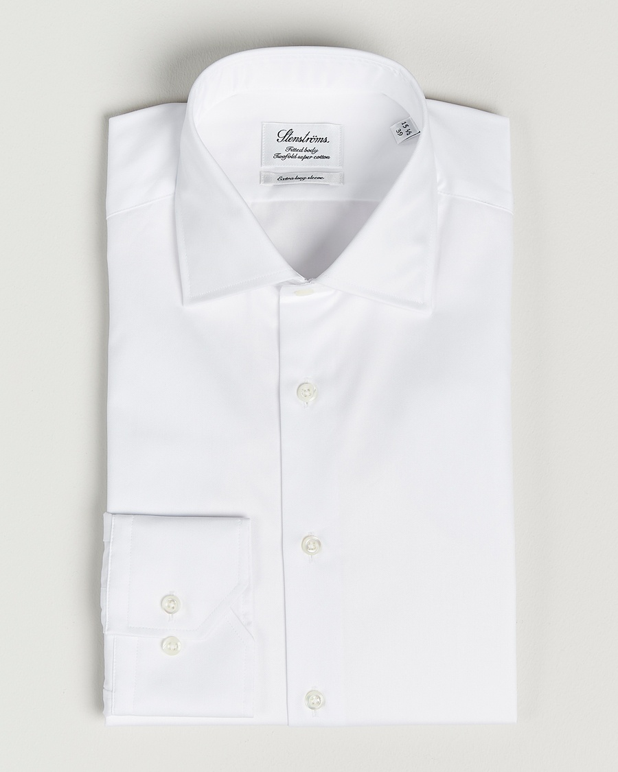 Herren | | Stenströms | Fitted Body X-Long Sleeve Shirt White