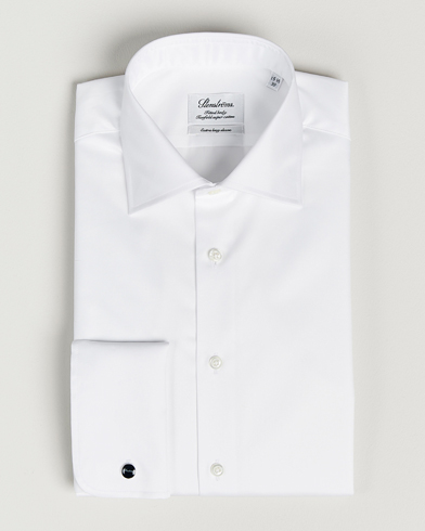 Herren |  | Stenströms | Fitted Body X-Long Sleeve Double Cuff Shirt White