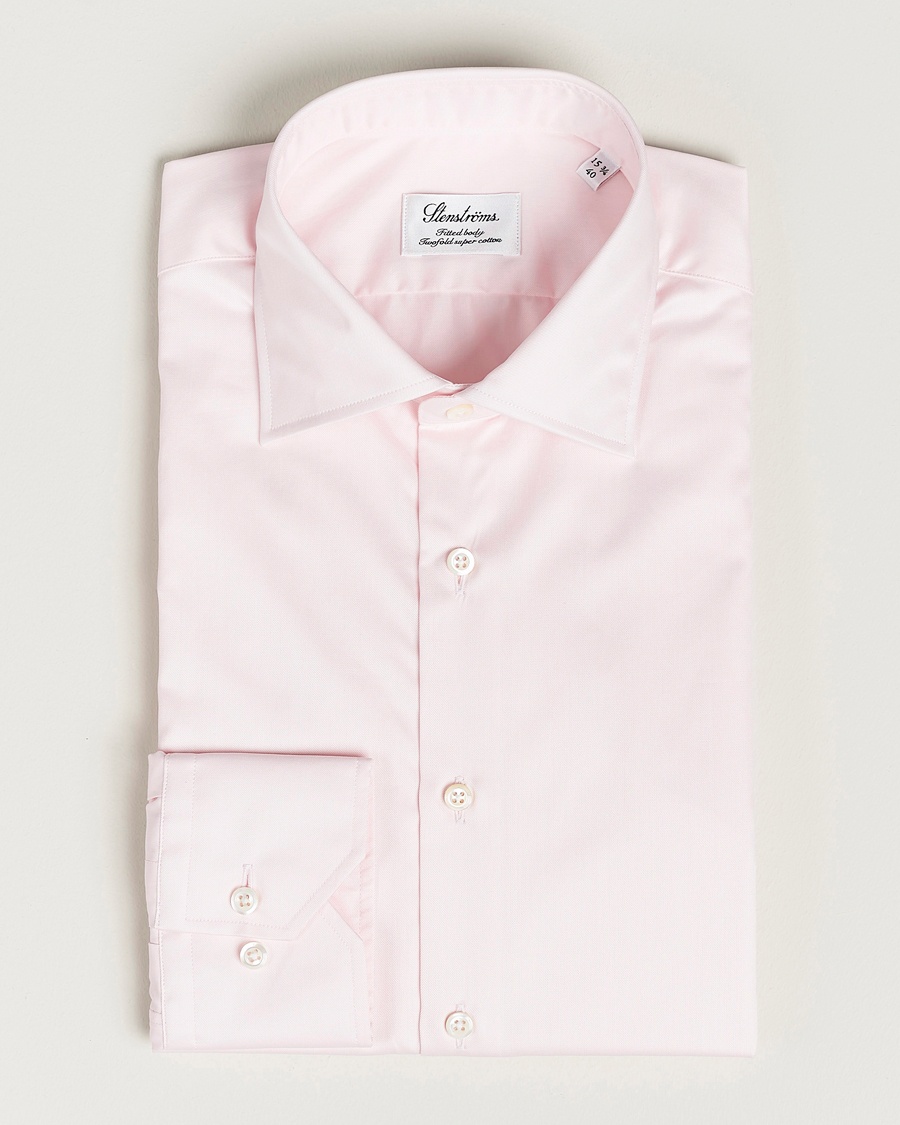Herren | | Stenströms | Fitted Body Cut Away Shirt Pink
