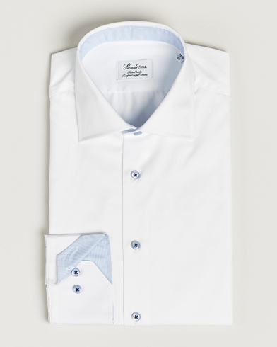 Herren |  | Stenströms | Fitted Body Contrast Cut Away Shirt White