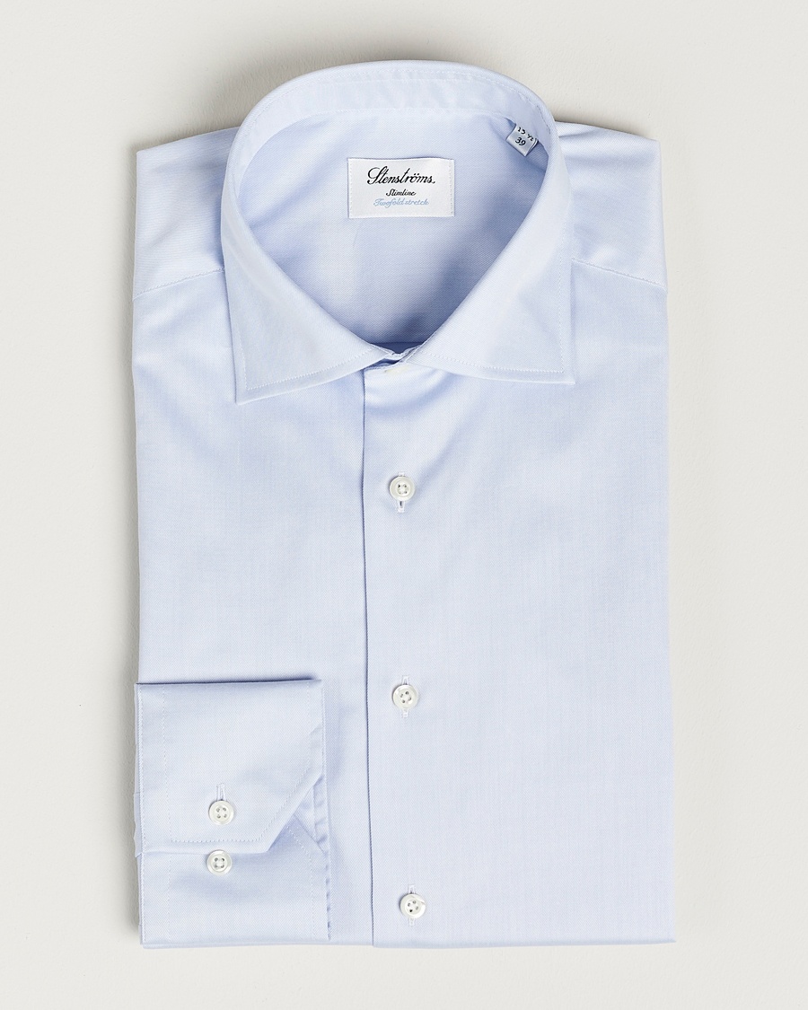 Herren | | Stenströms | Slimline Twofold Stretch Shirt Light Blue