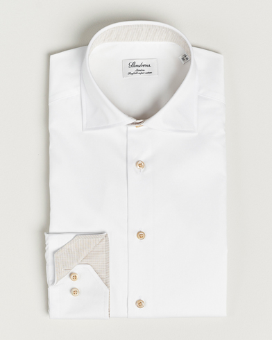 Herren |  | Stenströms | Fitted Body Contrast Cotton Shirt White