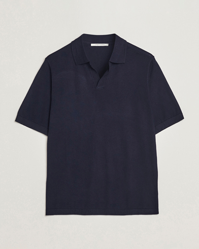 Herren | A Day's March | A Day's March | Ebro Open Collar Cotton/Wool Navy