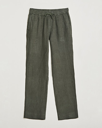 Herren | The Linen Lifestyle | A Day's March | Tamait Drawstring Linen Trousers Olive