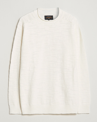 Herren | Pullover | BEAMS PLUS | Linen Crew Neck Sweater White