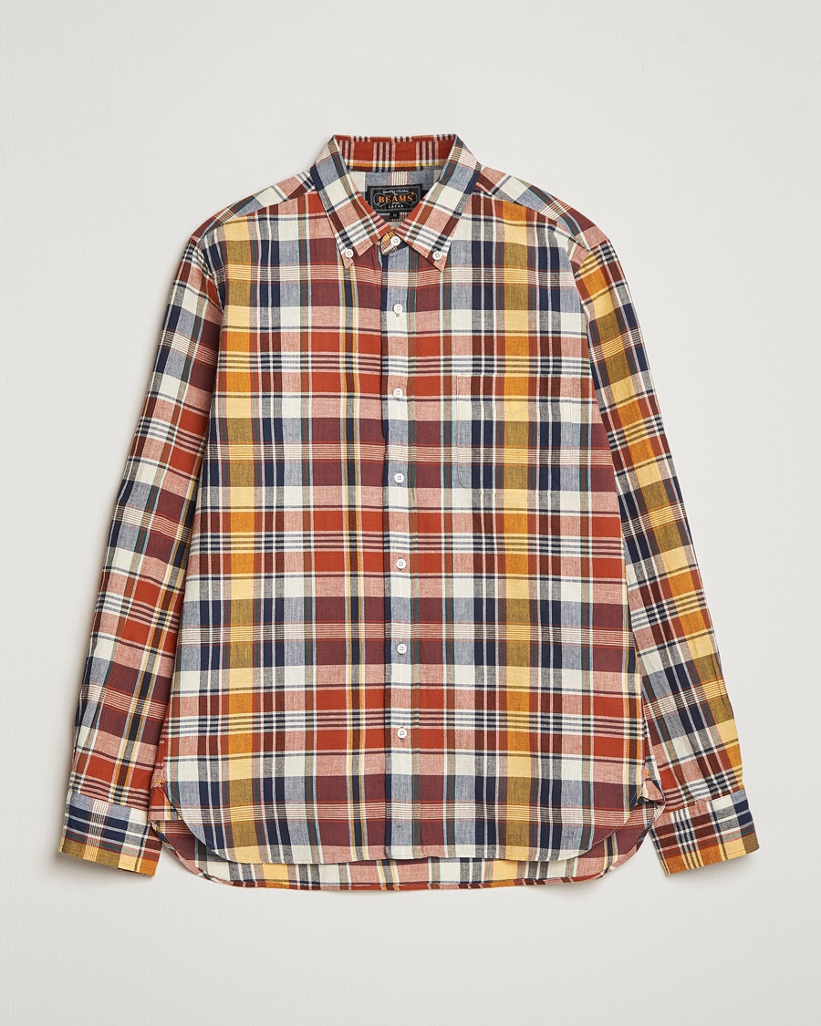 Herren | | BEAMS PLUS | Indian Madras Button Down Shirt Brown Check