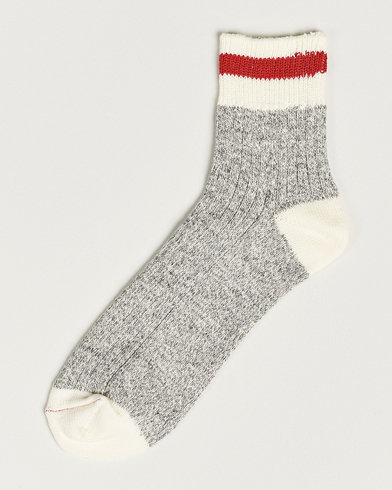 Herren | Socken | BEAMS PLUS | 1/4 Rag Socks Grey/Red