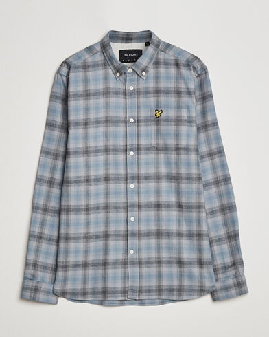 Herren |  | Lyle & Scott | Button Down Flannel Shirt Cold Grey