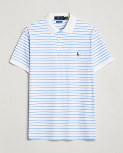 Herren | Poloshirt | Polo Ralph Lauren | Luxury Pima Cotton Striped Polo White/Austin Blue