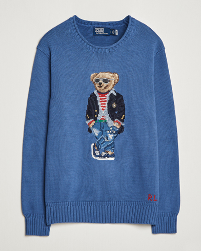 Herren |  | Polo Ralph Lauren | Cotton Knitted Bear Sweater Blue Haven