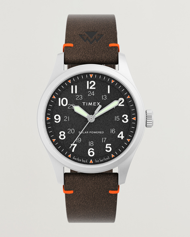 Herren | Lederarmband | Timex | Field Post Solar Watch 36mm Textured Black Dial