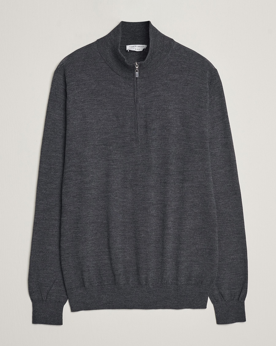 Tiger of Sweden Errol Merino Half Zip Grey - Grau - Half-zip - Grösse: S