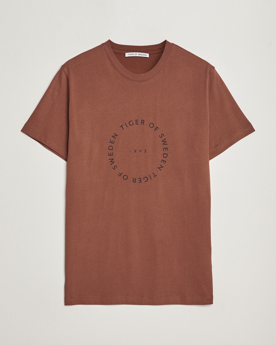 Tiger of Sweden Dillan Crew Neck Logo T-Shirt Golden Copper - Braun - T-shirt - Grösse: L