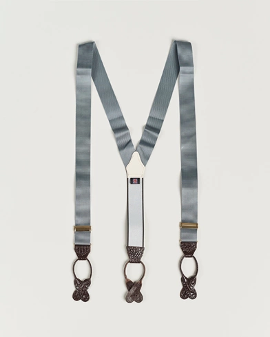 Herren | Accessoires | Albert Thurston | Elastic Ribbed Rigid Braces 35mm Dove Grey