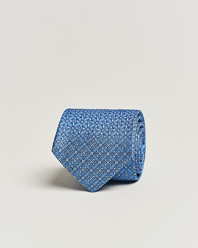 Herren |  | Eton | Silk Printed Flower Tie Blue