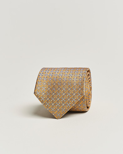 Herren | Eton | Eton | Silk Printed Flower Tie Yellow