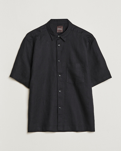 Herren |  | Oscar Jacobson | Regular Fit City Signature Linen Shirt Black