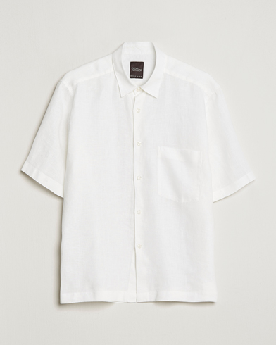 Herren |  | Oscar Jacobson | Regular Fit City Signature Linen Shirt White