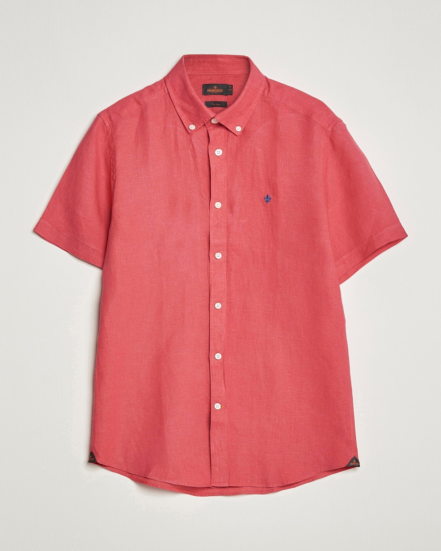 Herren | | Morris | Douglas Linen Short Sleeve Shirt Cerise