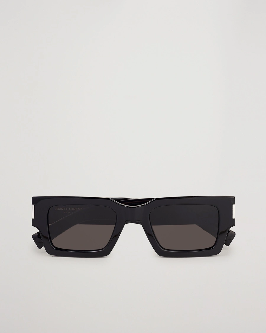 Herren | Eckige Sonnenbrillen | Saint Laurent | SL 572 Sunglasses Black/Crystal