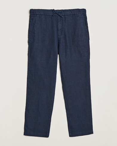 Herren | Leinenhosen | NN07 | Keith Drawstring Linen Trousers Navy