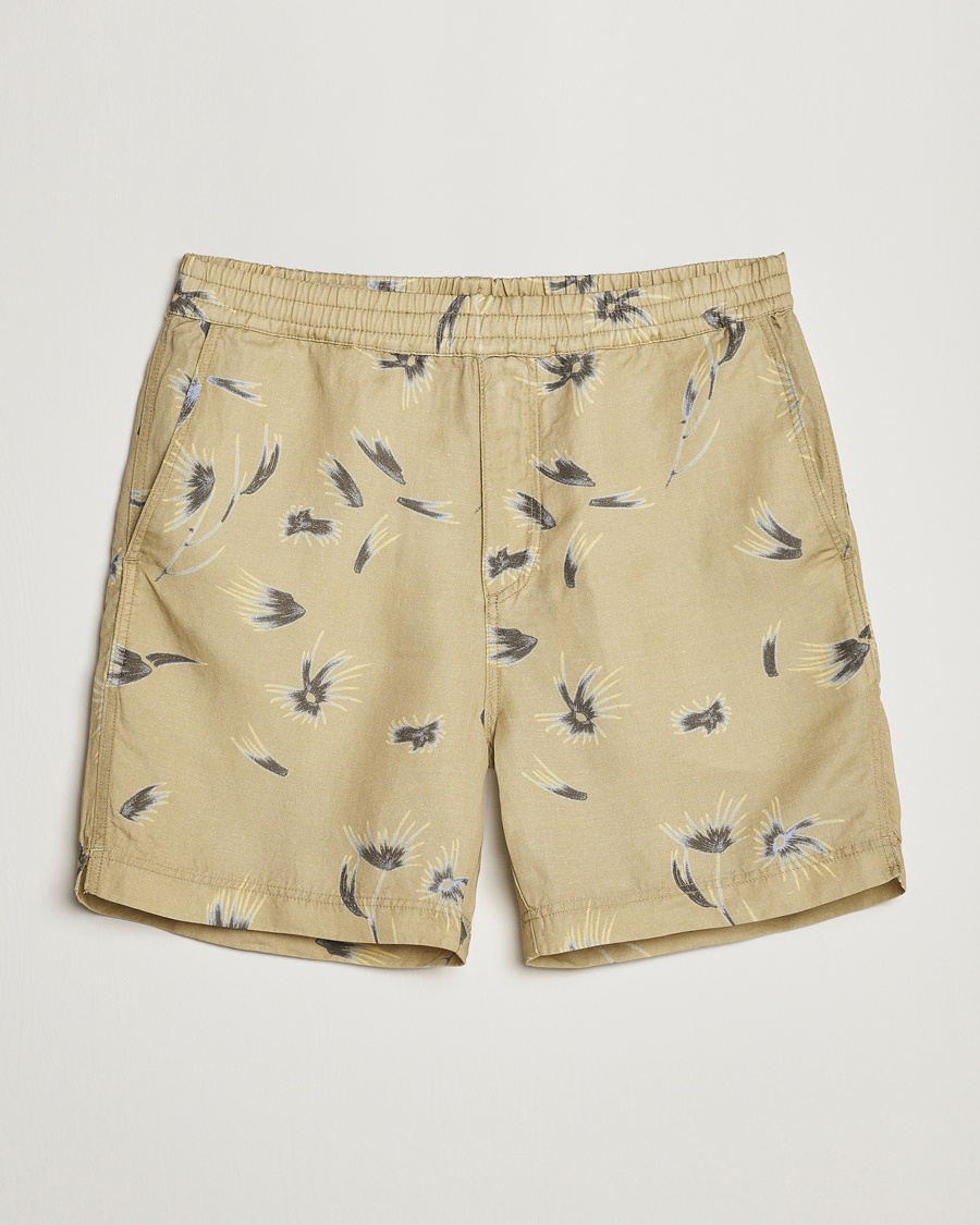 Herren | | NN07 | Warren Tencel/Linen Printed Shorts Pale Olive